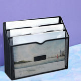 Maxbell Metal File Storage Basket Convenient Desktop Organizer for Office Home Bills Black