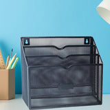Maxbell Metal File Storage Basket Convenient Desktop Organizer for Office Home Bills Black