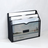 Maxbell Metal File Storage Basket Convenient Desktop Organizer for Office Home Bills Black