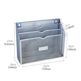 Maxbell Metal File Storage Basket Convenient Desktop Organizer for Office Home Bills Silver