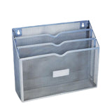Maxbell Metal File Storage Basket Convenient Desktop Organizer for Office Home Bills Silver