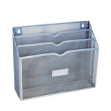 Maxbell Metal File Storage Basket Convenient Desktop Organizer for Office Home Bills Silver