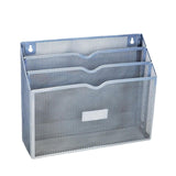 Maxbell Metal File Storage Basket Convenient Desktop Organizer for Office Home Bills Silver