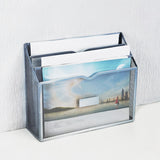 Maxbell Metal File Storage Basket Convenient Desktop Organizer for Office Home Bills Silver