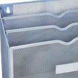 Maxbell Metal File Storage Basket Convenient Desktop Organizer for Office Home Bills Silver
