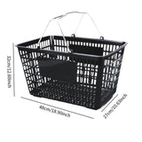 Maxbell Shopping Basket Sturdy Market Grocery Supplies Black Portable Grocery Basket