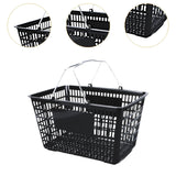Maxbell Shopping Basket Sturdy Market Grocery Supplies Black Portable Grocery Basket