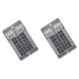Maxbell 2x Generic 12 Way Blade Fuse Block with Cover Marine Vehicle Fuse Box Holder