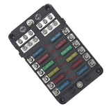 Maxbell 2x Generic 12 Way Blade Fuse Block with Cover Marine Vehicle Fuse Box Holder