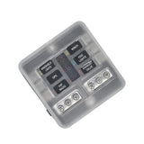 Maxbell 6 Way Fuse Panel Box with Label Sticker for Cars Buses Repair Parts 11x9x4cm