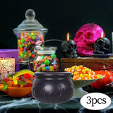 Maxbell Halloween Candy Cauldron Pot Portable Candy Bucket for Cafe Dining Room Desk with Flame