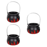 Maxbell Halloween Candy Cauldron Pot Portable Candy Bucket for Cafe Dining Room Desk with Red Flame