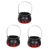 Maxbell Halloween Candy Cauldron Pot Portable Candy Bucket for Cafe Dining Room Desk with Red Flame