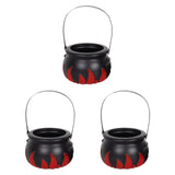 Maxbell Halloween Candy Cauldron Pot Portable Candy Bucket for Cafe Dining Room Desk with Red Flame