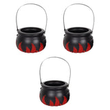 Maxbell Halloween Candy Cauldron Pot Portable Candy Bucket for Cafe Dining Room Desk with Red Flame