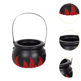 Maxbell Halloween Candy Cauldron Pot Portable Candy Bucket for Cafe Dining Room Desk with Red Flame