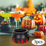 Maxbell Halloween Candy Cauldron Pot Portable Candy Bucket for Cafe Dining Room Desk with Red Flame