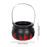 Maxbell Halloween Candy Cauldron Pot Portable Candy Bucket for Cafe Dining Room Desk with Red Flame
