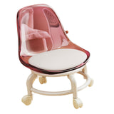 Maxbell Rolling Stool Scoot Stool Makeup Pedicure Stool for Home Fitness Barber Shop Pink