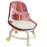 Maxbell Rolling Stool Scoot Stool Makeup Pedicure Stool for Home Fitness Barber Shop Pink