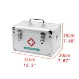 Maxbell Lockable First Aid Cabinet Box with Shoulder Strap for Home with Top Handle 31x20x19cm