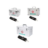 Maxbell Lockable First Aid Cabinet Box with Shoulder Strap for Home with Top Handle 31x20x19cm
