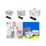 Maxbell Lockable First Aid Cabinet Box with Shoulder Strap for Home with Top Handle 31x20x19cm