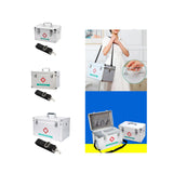 Maxbell Lockable First Aid Cabinet Box with Shoulder Strap for Home with Top Handle 31x20x19cm