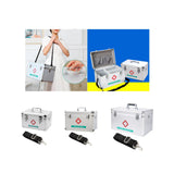 Maxbell Lockable First Aid Cabinet Box with Shoulder Strap for Home with Top Handle 31x20x19cm