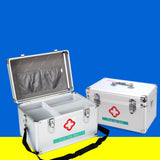 Maxbell Lockable First Aid Cabinet Box with Shoulder Strap for Home with Top Handle 31x20x19cm