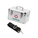 Maxbell Lockable First Aid Cabinet Box with Shoulder Strap for Home with Top Handle 31x20x19cm