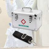 Maxbell Lockable First Aid Cabinet Box with Shoulder Strap for Home with Top Handle 31x20x19cm
