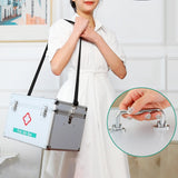 Maxbell Lockable First Aid Cabinet Box with Shoulder Strap for Home with Top Handle 31x20x19cm
