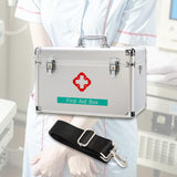 Maxbell Lockable First Aid Cabinet Box with Shoulder Strap for Home with Top Handle 35x23x23cm