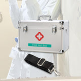 Maxbell Lockable First Aid Cabinet Box with Shoulder Strap for Home with Top Handle 35x23x23cm