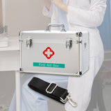 Maxbell Lockable First Aid Cabinet Box with Shoulder Strap for Home with Top Handle 35x23x23cm