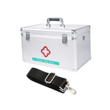Maxbell Lockable First Aid Cabinet Box with Shoulder Strap for Home with Top Handle 45x27x27cm