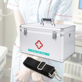 Maxbell Lockable First Aid Cabinet Box with Shoulder Strap for Home with Top Handle 45x27x27cm