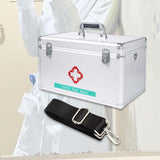 Maxbell Lockable First Aid Cabinet Box with Shoulder Strap for Home with Top Handle 45x27x27cm