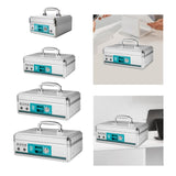 Maxbell Cash Lock Box Container Lock Safe Box Organizer Security Keepsake Money Tray 20.8cmx20.8cmx11cm