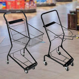 Maxbell Shopping Cart Two Layers Multipurpose Trolley for Kitchen Supermarket with Basket