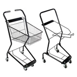 Maxbell Shopping Cart Two Layers Multipurpose Trolley for Kitchen Supermarket with Basket