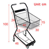 Maxbell Shopping Cart Two Layers Multipurpose Trolley for Kitchen Supermarket with Basket