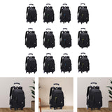 Maxbell Rolling Backpack Portable Nylon Trolley Suitcase for Business Travel Camping Black 6 Wheels
