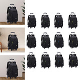 Maxbell Rolling Backpack Portable Nylon Trolley Suitcase for Business Travel Camping Black 6 Wheels
