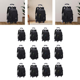 Maxbell Rolling Backpack Portable Nylon Trolley Suitcase for Business Travel Camping Black 6 Wheels