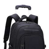 Maxbell Rolling Backpack Portable Nylon Trolley Suitcase for Business Travel Camping Black 6 Wheels