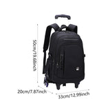 Maxbell Rolling Backpack Portable Nylon Trolley Suitcase for Business Travel Camping Black 6 Wheels