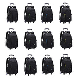 Maxbell Rolling Backpack Portable Nylon Trolley Suitcase for Business Travel Camping Black 6 Wheels
