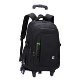 Maxbell Rolling Backpack Portable Nylon Trolley Suitcase for Business Travel Camping Green 6 Wheels